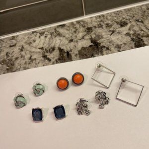 Lot Of 5 Women’s Costume Pierced Earrings Stud Mix